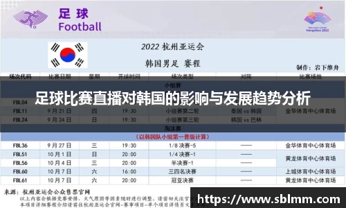 足球比赛直播对韩国的影响与发展趋势分析